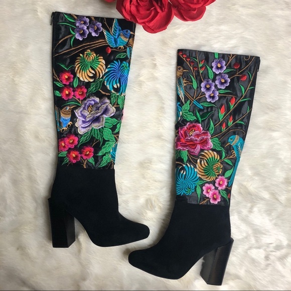 Jeffrey Campbell Shoes - Jeffrey Campbell Embroidered Fiori Suede Boots